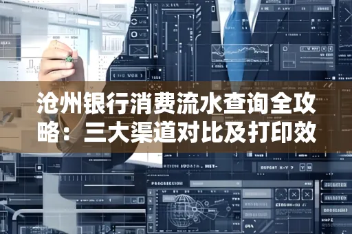 沧州银行消费流水查询全攻略：三大渠道对比及打印效率实测